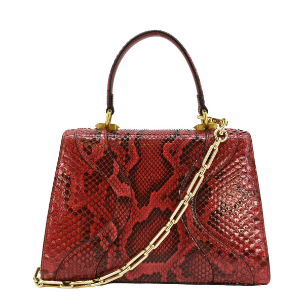GUCCI Python Osiride Small Leather Top Handle Shoulder Bag Red 497996