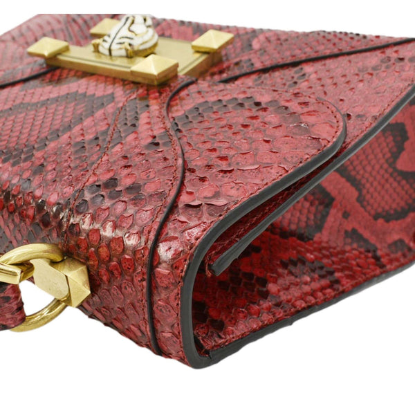 GUCCI Python Osiride Small Leather Top Handle Shoulder Bag Red 497996