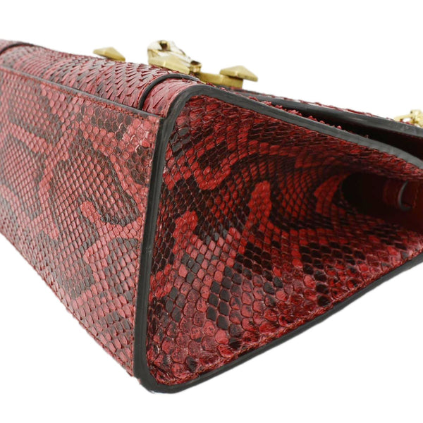 GUCCI Python Osiride Small Leather Top Handle Shoulder Bag Red 497996