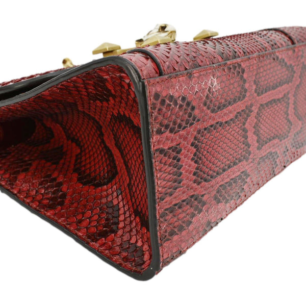 GUCCI Python Osiride Small Leather Top Handle Shoulder Bag Red 497996