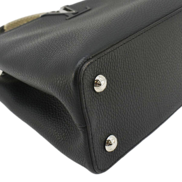LOUIS VUITTON Capucines MM Taurillon Leather Shoulder Bag Black