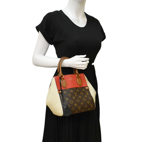LOUIS VUITTON Fold MM Monogram Canvas Tote Bag Red