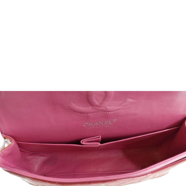 CHANEL Classic Medium Double Flap Patent Leather Shoulder Bag Red