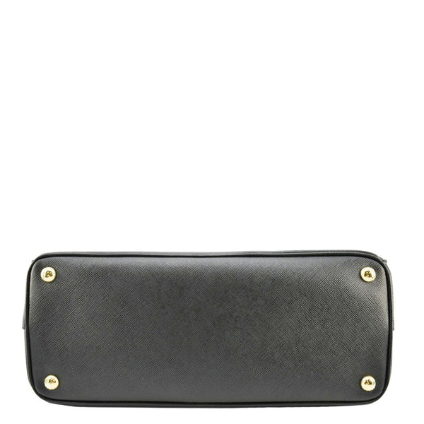 PRADA Galleria Double Zip Saffiano Leather Top Handle Tote Bag Black