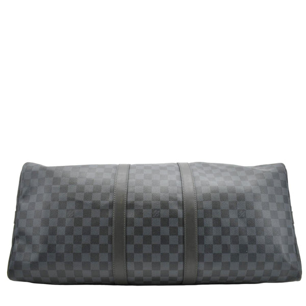 LOUIS VUITTON Keepall 55 Bandouliere Damier Cobalt Travel Bag Black