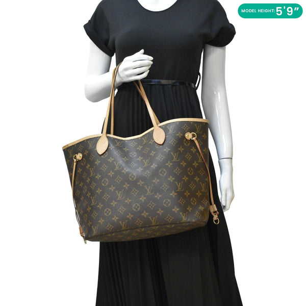 LOUIS VUITTON Neverfull MM Tote Bag Brown dummmy look