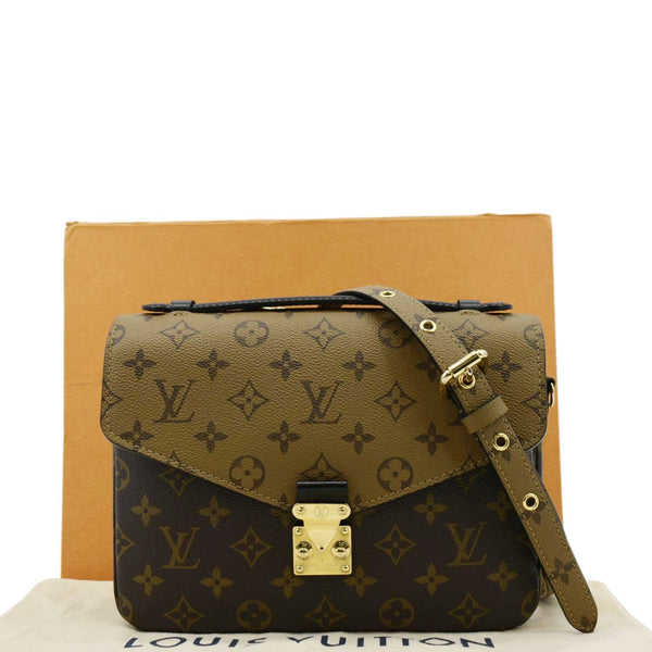LOUIS VUITTON Metis Pochette Reverse Monogram Canvas Crossbody Bag Brown