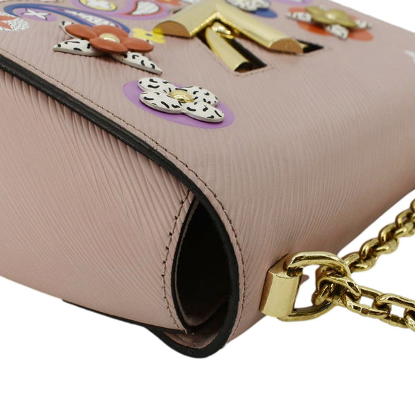 LOUIS VUITTON Twist MM Bloom Flower Epi Leather Chain Shoulder Bag Pink