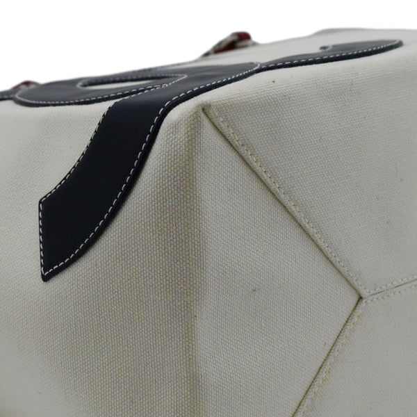 CHANEL Foil No.5 Canvas Chain Shopping Tote Bag White