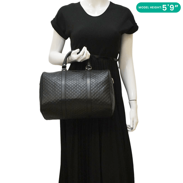 GUCCI GG Microguccissima Boston Travel Bag Black 449646