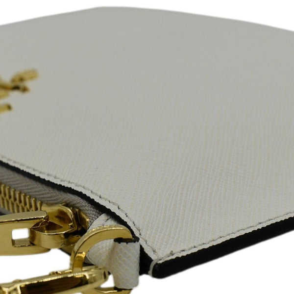 PRADA Vitello Phenix Mini Saffiano Leather Shoulder Bag White