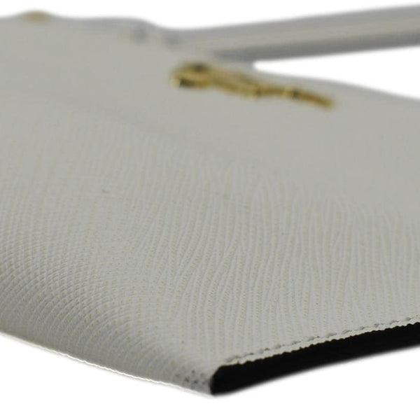 PRADA Vitello Phenix Mini Saffiano Leather Shoulder Bag White