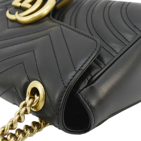GUCCI GG Marmont Small Matelasse Leather Crossbody Bag Black 443497
