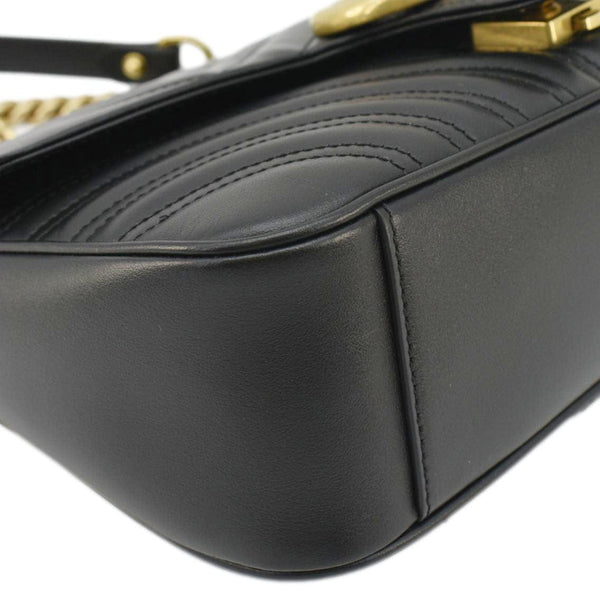 GUCCI GG Marmont Small Matelasse Leather Crossbody Bag Black 443497