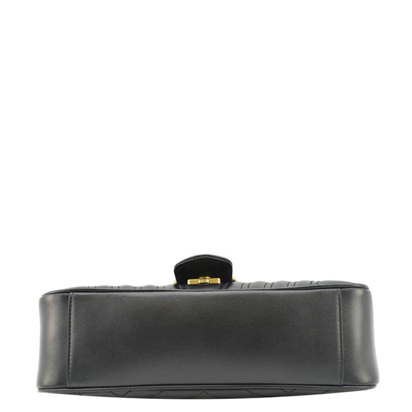 GUCCI GG Marmont Small Matelasse Leather Crossbody Bag Black 443497