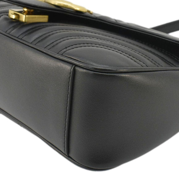 GUCCI GG Marmont Small Matelasse Leather Crossbody Bag Black 443497