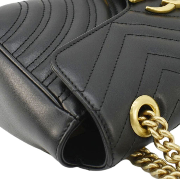 GUCCI GG Marmont Small Matelasse Leather Crossbody Bag Black 443497