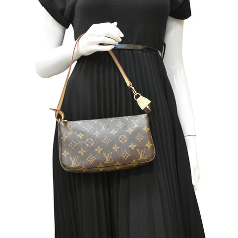 LOUIS VUITTON Pochette Monogram Canvas Accessoires Pouch Brown