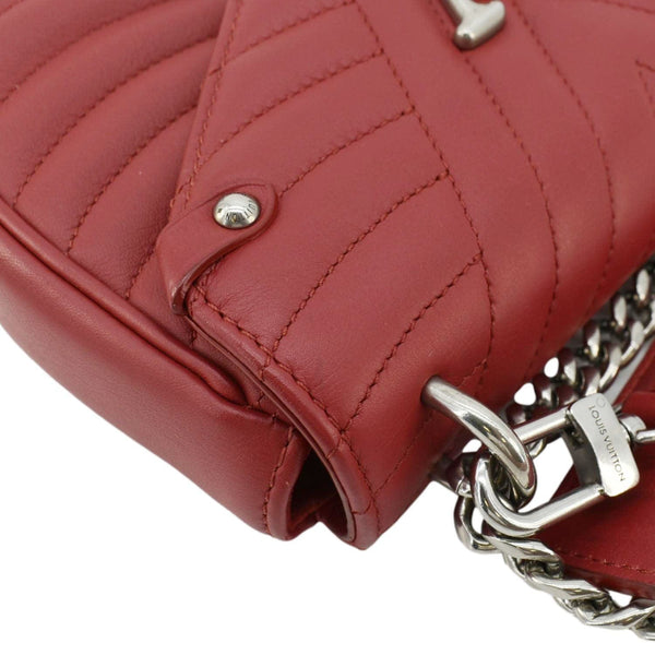 LOUIS VUITTON New Wave PM Leather Chain Crossbody Bag Red