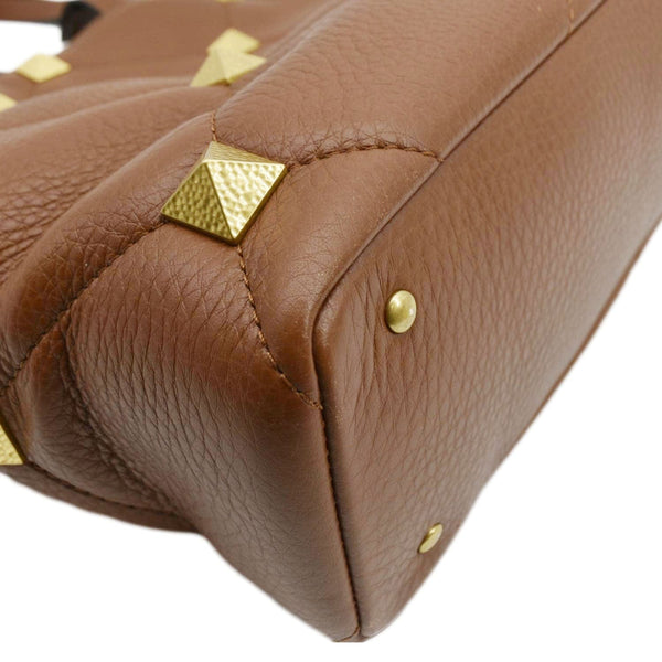 VALENTINO Large Roman Stud Tote Bag Saddle Brown