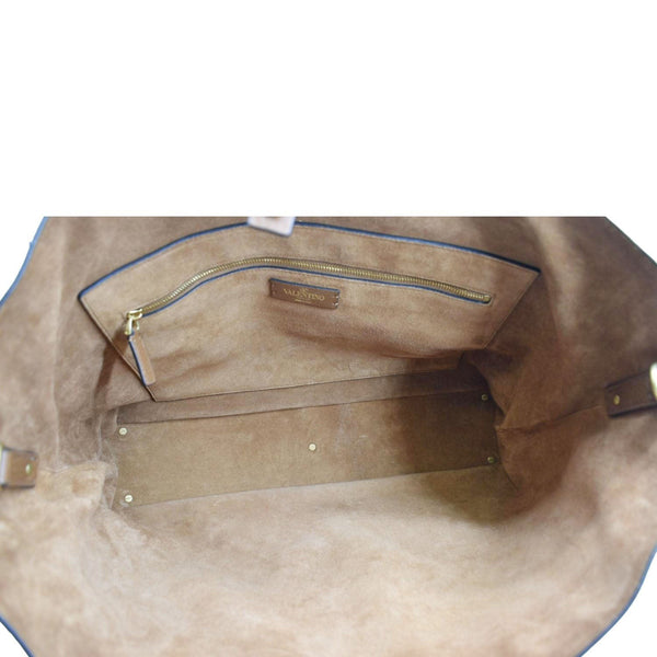 VALENTINO Large Roman Stud Tote Bag Saddle Brown