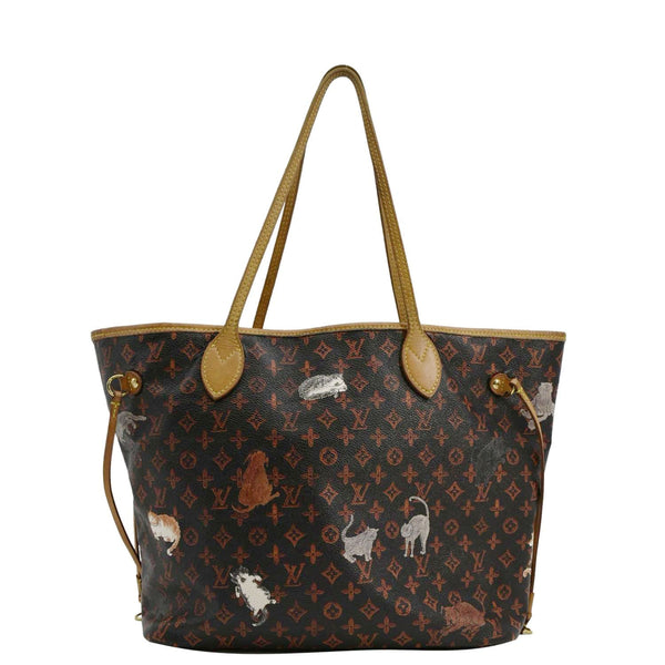 LOUIS VUITTON Neverfull Catogram MM Canvas Tote Bag Orange