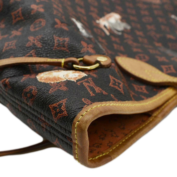LOUIS VUITTON Neverfull Catogram MM Canvas Tote Bag Orange