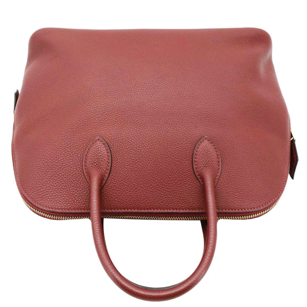 HERMES Bolide 30 Vintage Taurillon Leather Satchel Bag Maroon