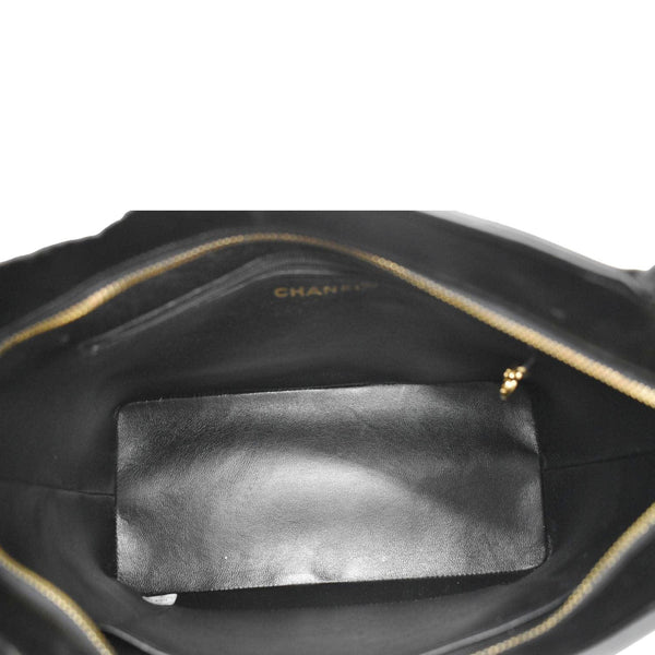 CHANEL Medallion Quilted Caviar Leather Tote Bag Black