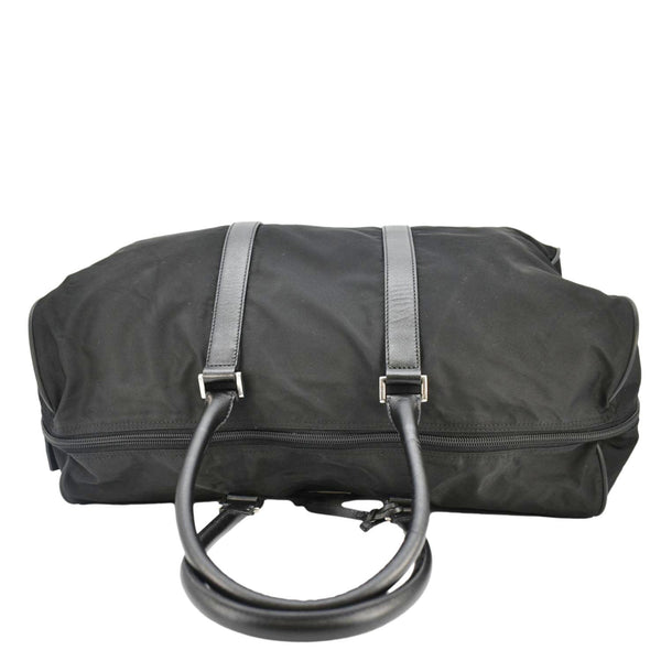PRADA Re-Nylon Saffiano Leather Viaggio Duffle Bag Black