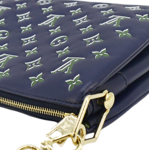 LOUIS VUITTON Coussin PM Monogram Embossed Leather Crossbody Bag Blue