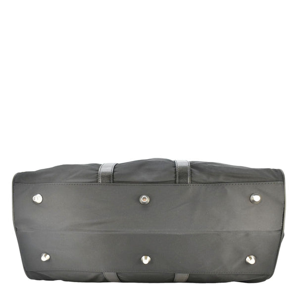 PRADA Re-Nylon Saffiano Leather Viaggio Duffle Bag Black