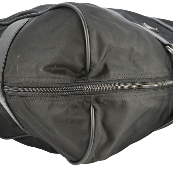 PRADA Re-Nylon Saffiano Leather Viaggio Duffle Bag Black