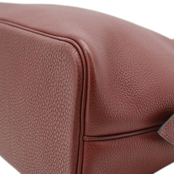 HERMES Bolide 30 Vintage Taurillon Leather Satchel Bag Maroon