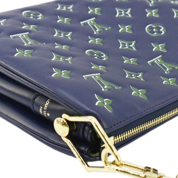 LOUIS VUITTON Coussin PM Monogram Embossed Leather Crossbody Bag Blue