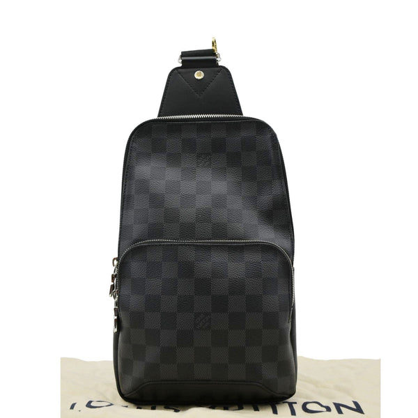 LOUIS VUITTON Avenue Sling Damier Graphite Backpack Bag Black