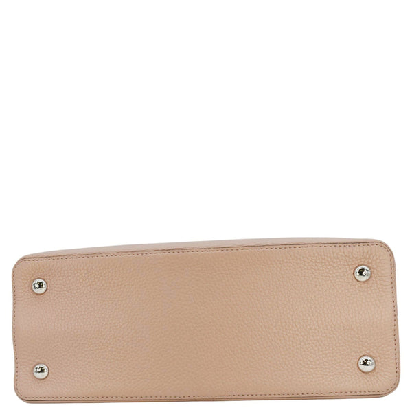 LOUIS VUITTON Capucines MM Taurillon Leather Satchel Bag Pink