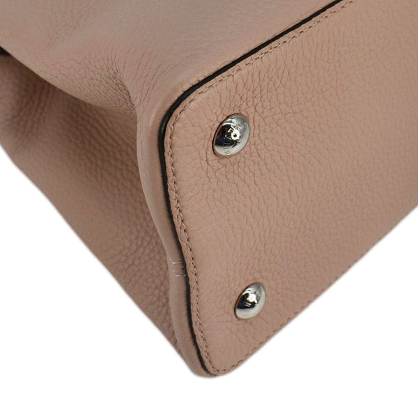 LOUIS VUITTON Capucines MM Taurillon Leather Satchel Bag Pink