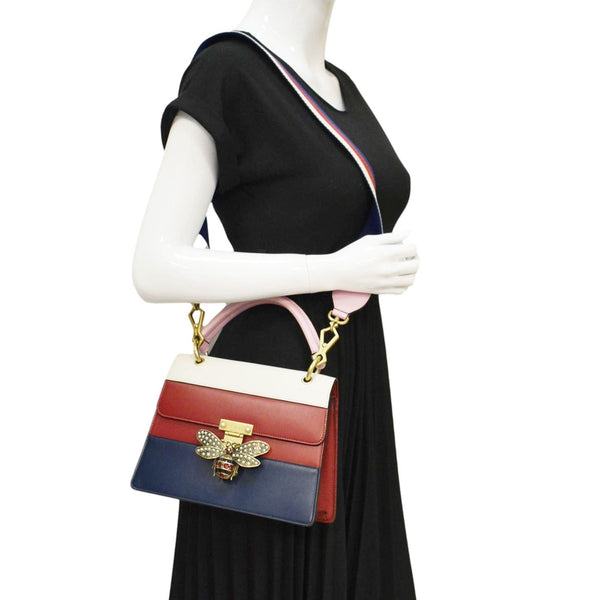 GUCCI Queen Margaret Bee Blind For Love Leather Shoulder Bag Multicolor 456541