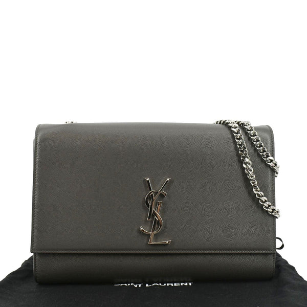 YVES SAINT LAURENT Kate Leather Shoulder Bag Gray