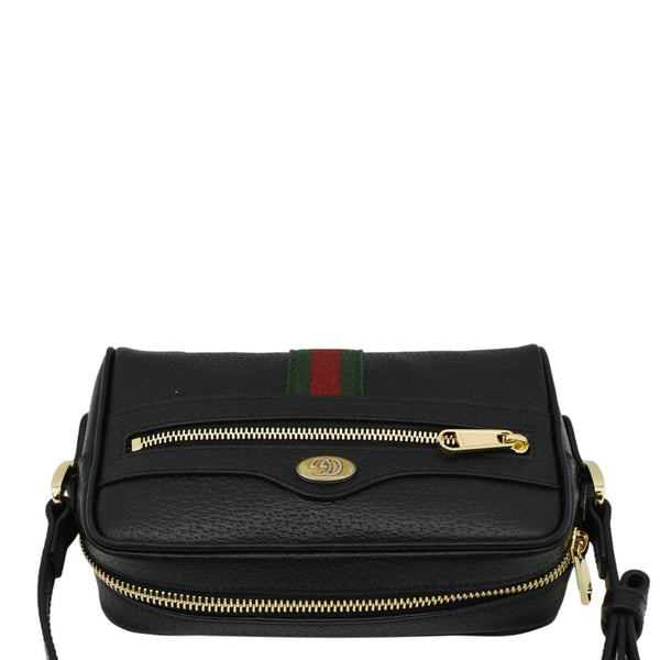 GUCCI Ophidia Web Mini Leather Crossbody Bag Black 719885