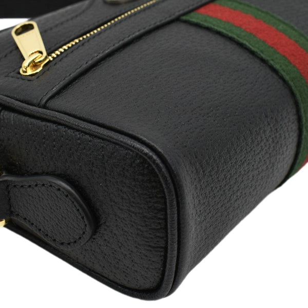 GUCCI Ophidia Web Mini Leather Crossbody Bag Black 719885