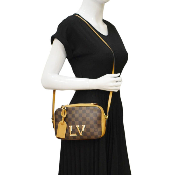 LOUIS VUITTON Santa Monica Damier Ebene Crossbody Bag Brown