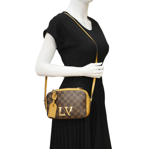 LOUIS VUITTON Santa Monica Damier Ebene Crossbody Bag Brown
