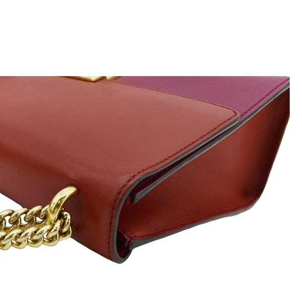 GUCCI Padlock Medium Leathrer Chain Shoulder Bag Red 409486