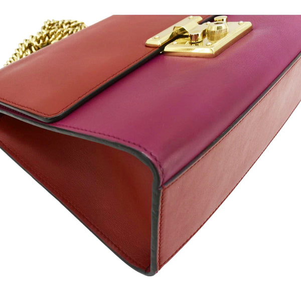 GUCCI Padlock Medium Leathrer Chain Shoulder Bag Red 409486