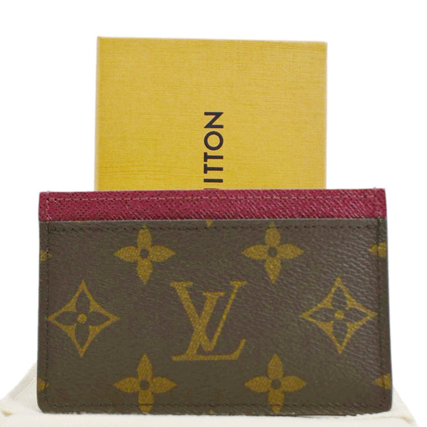 LOUIS VUITTON Monogram Canvas Card Holder Cerise