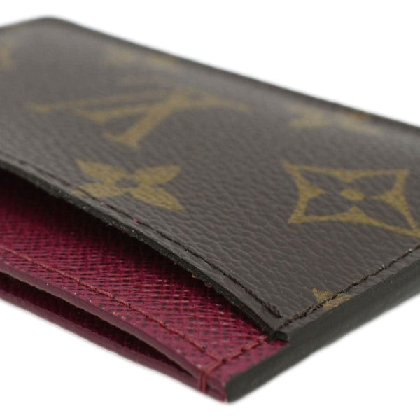 LOUIS VUITTON Monogram Canvas Card Holder Cerise