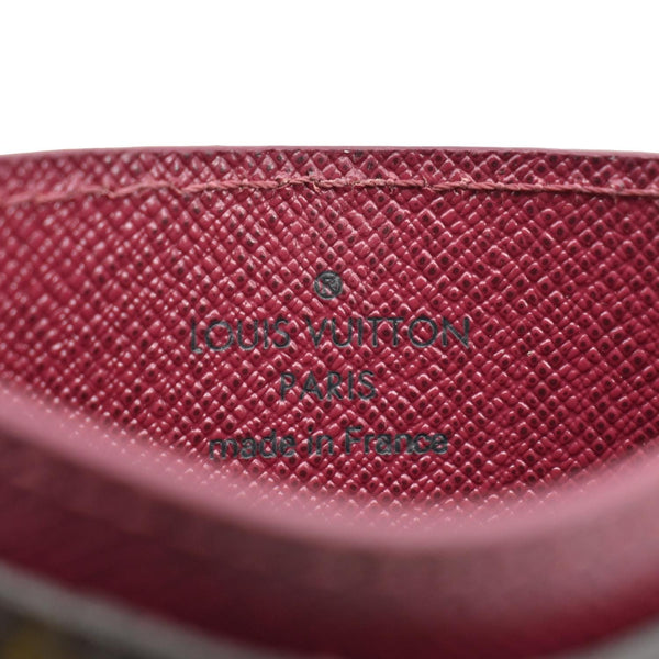 LOUIS VUITTON Monogram Canvas Card Holder Cerise