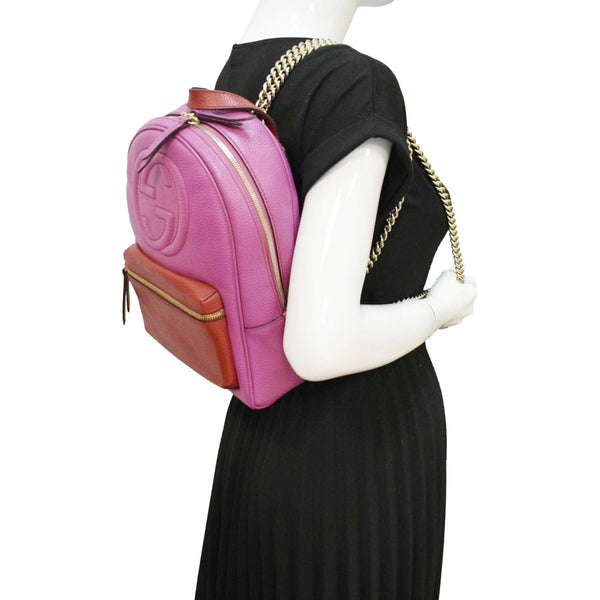 GUCCI Soho Leather Backpack Pink 431570